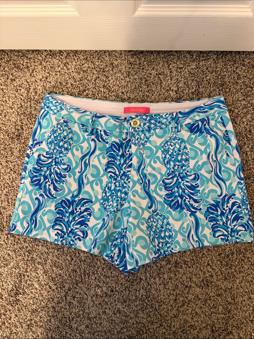 Lilly Pulitzer Aqua & Navy Floral-Print Women’s Shorts